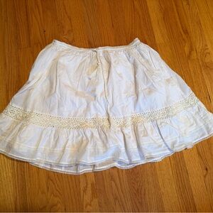 LOFT Ivory Elastic Waist Skirt